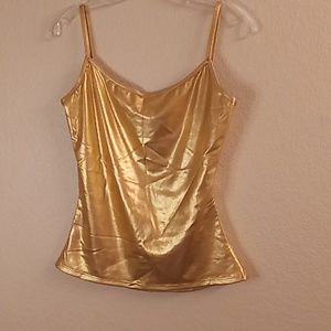 NEW Vintage Gia-Mia Dance Wear Party  Vintage Y2K Size L Metallic Gold Color B26